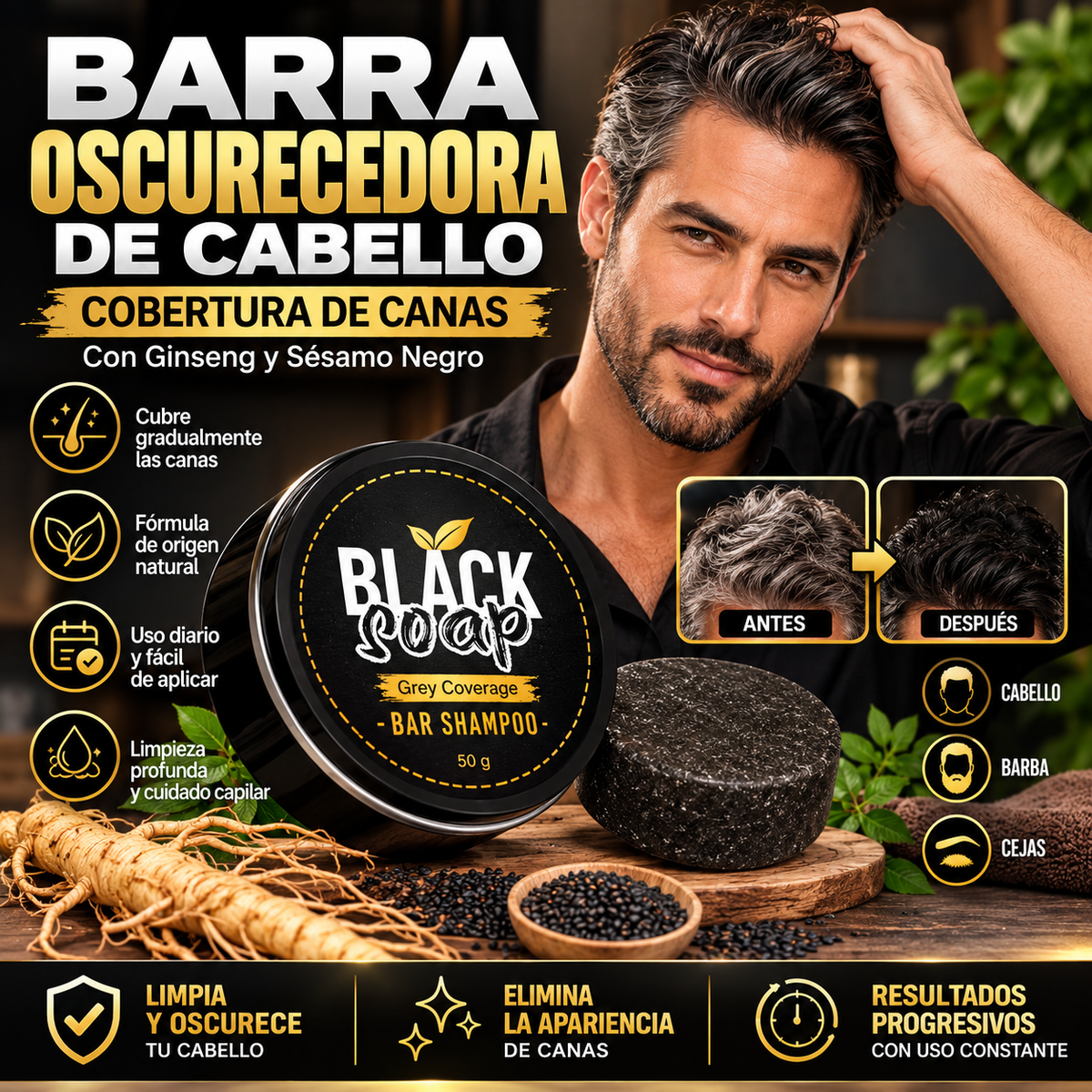 BLACK BAR™ — Barra Oscurecedora de Cabello